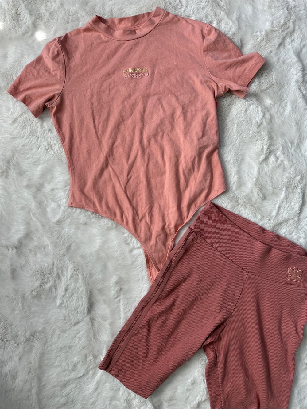 adidas Pink Two-Piece Girls Active Set - Light and Dusty Rose